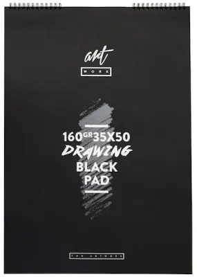 ARTWORK ÇİZİM BLOĞU SPİRALLİ SİYAH 35x50 160 GR 15 YP 30008096