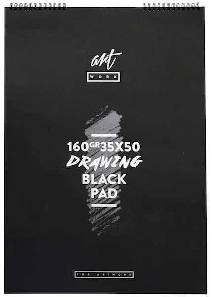 ARTWORK ÇİZİM BLOĞU SPİRALLİ SİYAH 35x50 160 GR 15 YP 30008096