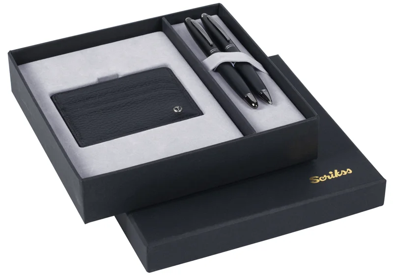SCRIKSS HEDİYELİK SET DR 237 88 DOLMA KALEM + TÜKENMEZ KALEM MAT SİYAH + K.KARTLIK COMFORT SİYAH