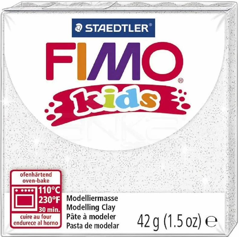 FIMO KIDS MODELLEME KİLİ 42 GR YALDIZLI BEYAZ 8030-052 02