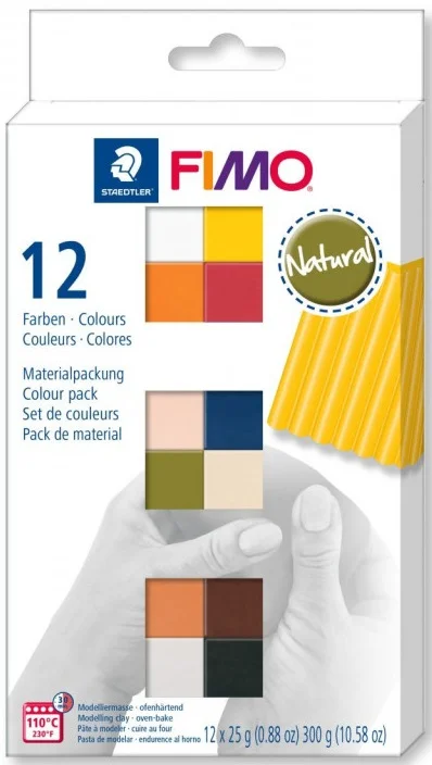 FIMO SOFT MODELLEME KİLİ SET MP DOĞAL RENKLER 25 GR x 12 BLOK 8023 C12-4