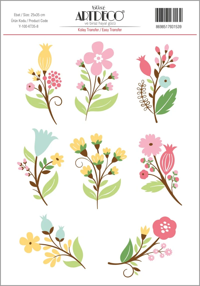 ARTDECO KOLAY TRANSFER 35x50 CM NO:8 Y-100-KT35-8