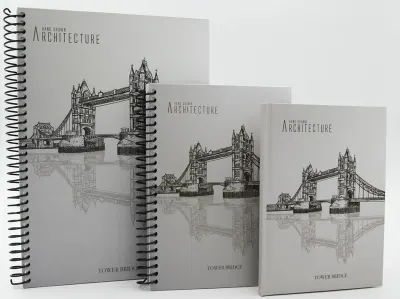 DİLMAN DEFTER ARCHITECTURE SPİRALLİ SERT KAPAK 16x22 120 YP DÜZ 2148