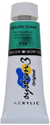 DALER ROWNEY AKRİLİK BOYA SYSTEM 3 ORIGINAL SERİSİ 75 ML METALLIC GREEN 129075719