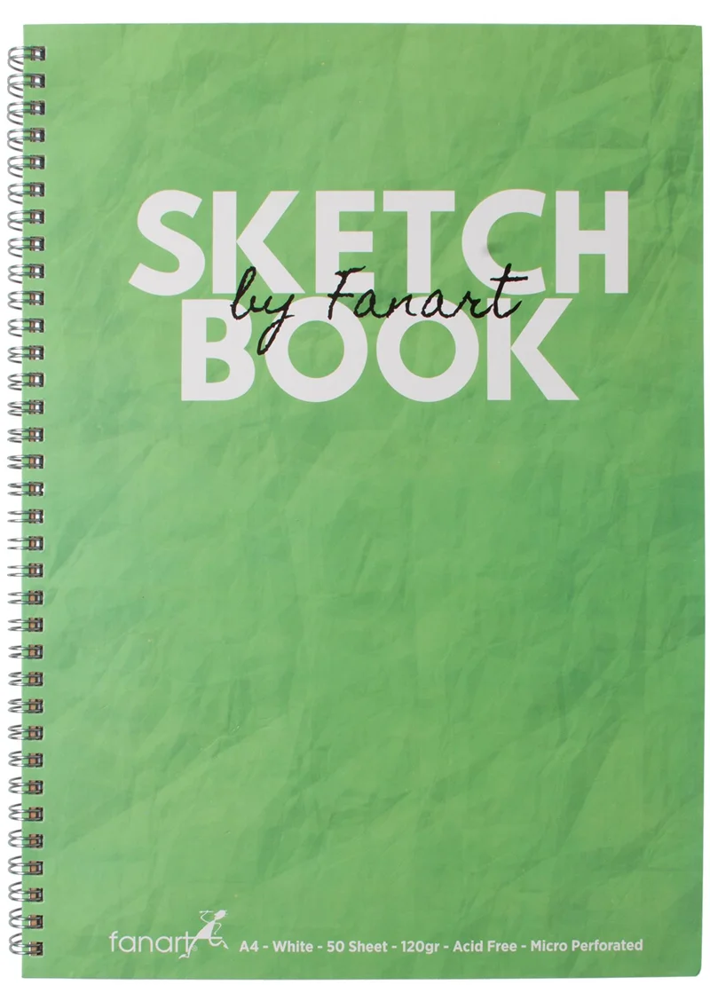 FANART ACADEMY ÇİZİM BLOĞU SKECTH BOOK SPİRALLİ A4 120 GR 50 YP YEŞİL F-8673.A4