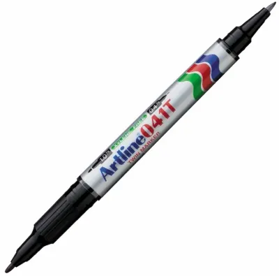 ARTLINE PERMANENT MARKÖR TWIN MARKER ÇİFT UÇLU 041T SİYAH A-EK-041T BLACK