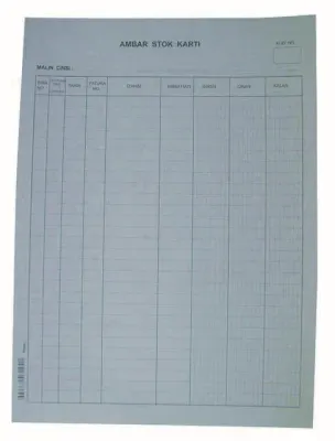 DİLMAN AMBAR STOK KARTI BÜYÜK DİKEY 100 LÜ 3104