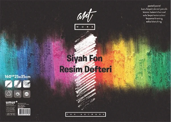 ARTWORK RESİM DEFTERİ CLARA SPİRALLİ RENKLİ SİYAH 25x35 160 GR 16 YP 30010852