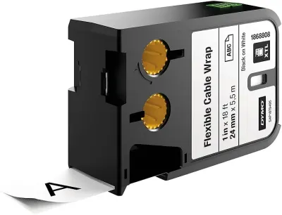 DYMO ETİKET RHINOPRO XTL ESNEK NAYLON KABLO 24MM x 5.5MT  BEYAZ/SİYAH 1868808