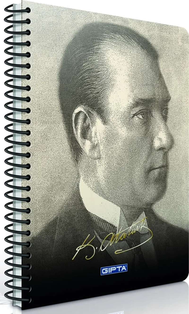 GIPTA DEFTER ATATÜRK A4 SPİRALLİ KARTON KAPAK 80 YP. ÇİZGİLİ 2605