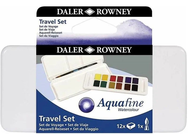 DALER ROWNEY SULU BOYA AQUAFINE SET SEYAHAT SETİ 12 Lİ YARIM BOY PLASTİK KUTU 131900001