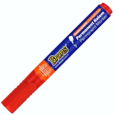 BRONS PERMANENT MARKER KESİK UÇ KIRMIZI BR-9722