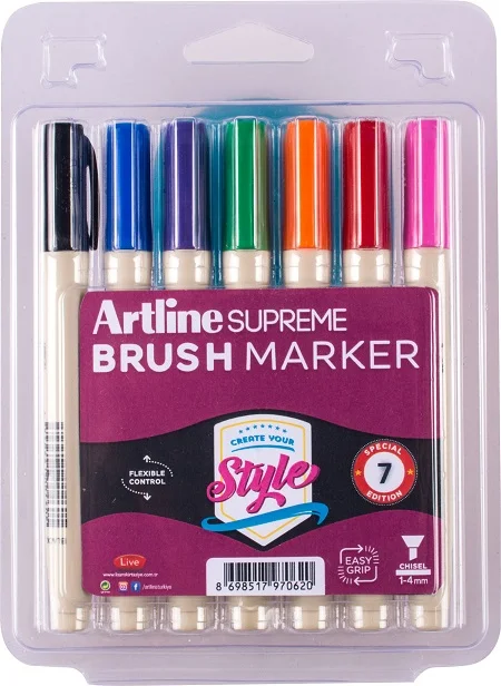 ARTLINE KEÇELİ KALEM SUPREME BRUSH FIRÇA UÇLU SET 7 RENK A-EPF-F.S7