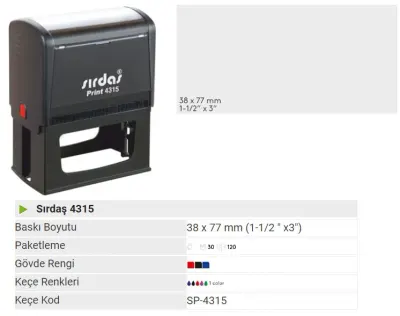 MOBİSTAMPS KAŞE 4315 KIRMIZI KEÇELİ