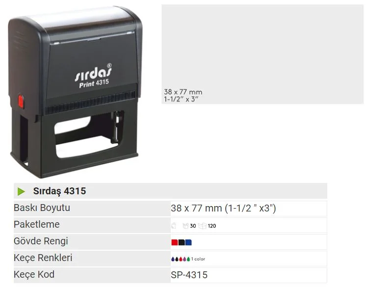 MOBİSTAMPS KAŞE 4315 KIRMIZI KEÇELİ