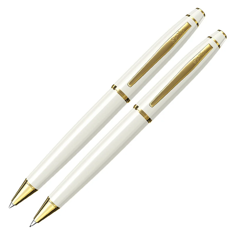 SCRIKSS TÜKENMEZ KALEM + VERSATİL KALEM SET 35 BEYAZ ALTIN