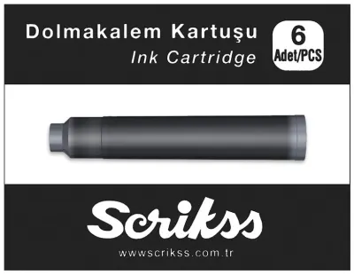 SCRIKSS DOLMA KALEM  KARTUŞU 6 LI PAKET SİYAH