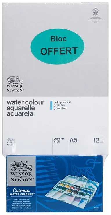 W&amp;N SULU BOYA COTMAN SET 24 RENK STÜDYO SICAK BASKI 300 GR 26x36 CM WN-0390214