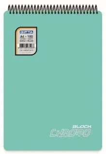 GIPTA BLOKNOT CHROMO BLOCK A4 SPİRALLİ PP KAPAK 80 YP. KARELİ 3367