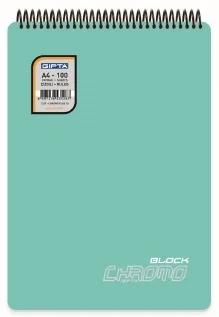 GIPTA BLOKNOT CHROMO BLOCK A4 SPİRALLİ PP KAPAK 80 YP. KARELİ 3367