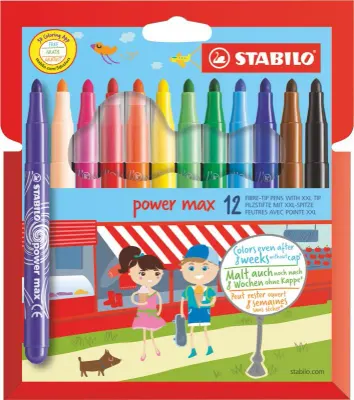 STABILO KEÇELİ KALEM POWER MAX XL 12 Lİ PAKET 980/12-01