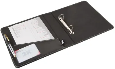 2K KLASÖR A5 2 HALKA 4 CM SUNİ DERİ SİYAH A534S