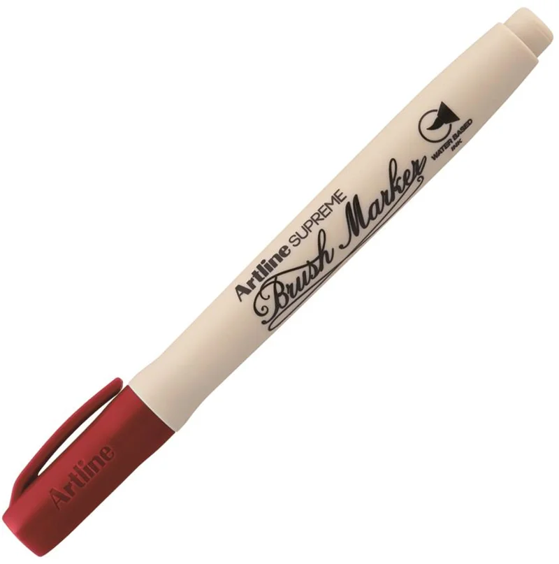 ARTLINE KEÇELİ KALEM SUPREME BRUSH MARKER FIRÇA UÇLU KOYU KIRMIZI A-EPF-F D.RED