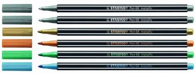 STABILO KEÇELİ KALEM PEN 68 SET  6 RENK METALİK METAL KUTU 6806/8-32