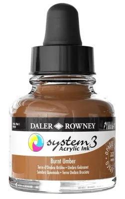DALER ROWNEY AKRİLİK MÜREKKEP SYSTEM 3 SERİSİ 29.5 ML BURNT UMBER 161029223