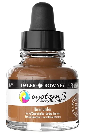 DALER ROWNEY AKRİLİK MÜREKKEP SYSTEM 3 SERİSİ 29.5 ML BURNT UMBER 161029223