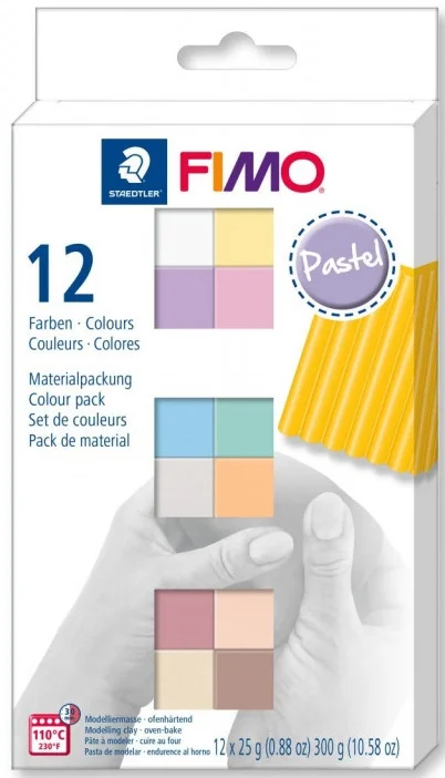 FIMO SOFT MODELLEME KİLİ SET MP PASTEL RENKLER 25 GR x 12 BLOK 8023 C12-3