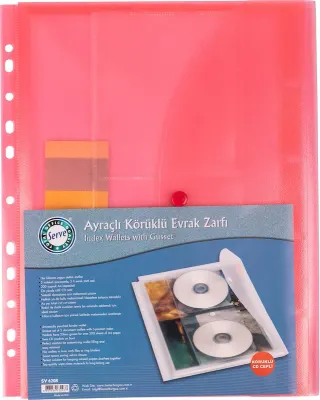 SERVE ÇITÇITLI DOSYA 2 CD CEPLİ 11 DELİKLİ KIRMIZI SV-6208-KRM
