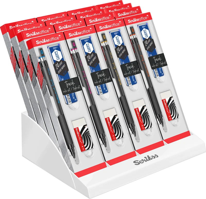 SCRIKSS OFFICE VERSATİL KALEM OKUL SETİ TRACK 0.7 + SİLGİ + MİN 24 LÜ STAND
