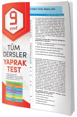 4 ELEMENT - TÜM DERSLER 9. SINIF YAPRAK TEST