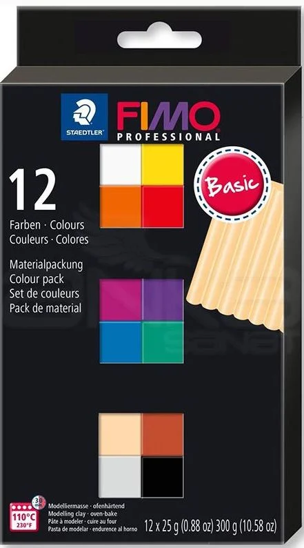 FIMO PROFESSIONAL MODELLEME KİLİ SET MP 12 BLOK 8043 C12-1