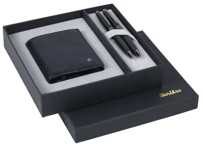 SCRIKSS HEDİYELİK SET DR 234 88 TÜKENMEZ KALEM + VERSATİL KALEM MAT SİYAH + CÜZDAN COMFORT SİYAH