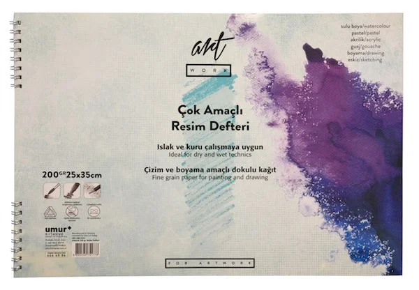 ARTWORK RESİM DEFTERİ SPİRALLİ 25x35 200 GR 15 YP 30010854