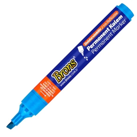 BRONS PERMANENT MARKER KESİK UÇ MAVİ BR-9721