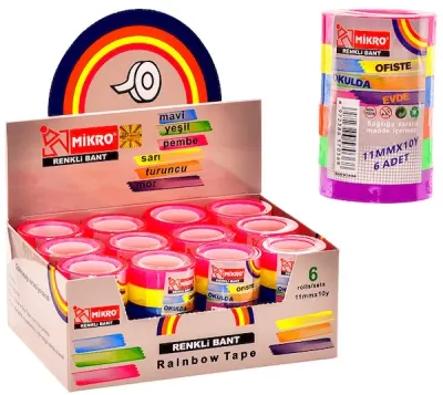 MİKRO BANT 11 MM x 10Y GÖKKUŞAĞI 6 LI 11-10Y