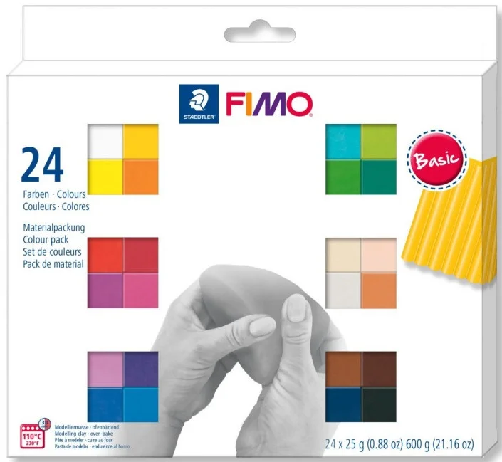 FIMO SOFT MODELLEME KİLİ SET MP ANA RENKLER 25 GR x 24 BLOK 8023 C24-1