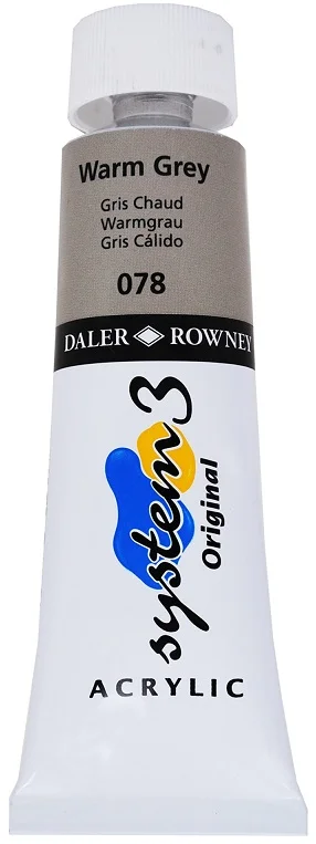 DALER ROWNEY AKRİLİK BOYA SYSTEM 3 ORIGINAL SERİSİ 75 ML WARM GREY 129075078