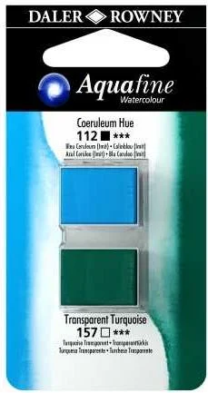 DALER ROWNEY SULU BOYA TABLET H/P SET 13 131017013 COERULEUM BLUE (HUE)/TRANSPARENT TURQUOISE