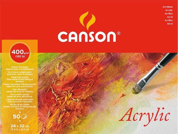 CANSON AKRİLİK BOYA BLOĞU PAD CGC CANACRYLIQ 24x32 400 GR 50 SF 200807412