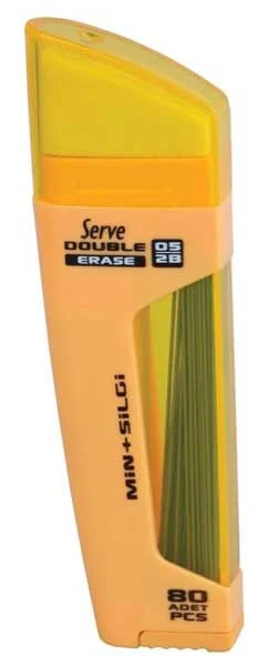 SERVE MİN DOUBLE 0.5 2B + SİLGİ HARDAL SARI 10 LU KARTON SV-DSMHS05-T