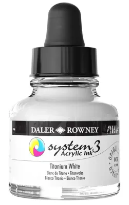 DALER ROWNEY AKRİLİK MÜREKKEP SYSTEM 3 SERİSİ 29.5 ML TITANIUM WHITE 161029009