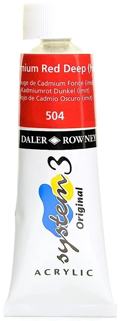 DALER ROWNEY AKRİLİK BOYA SYSTEM 3 ORIGINAL SERİSİ 75 ML CADMIUM RED DEEP HUE 129075504