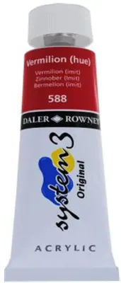 DALER ROWNEY AKRİLİK BOYA SYSTEM 3 ORIGINAL SERİSİ 75 ML VERMILION HUE 129075588