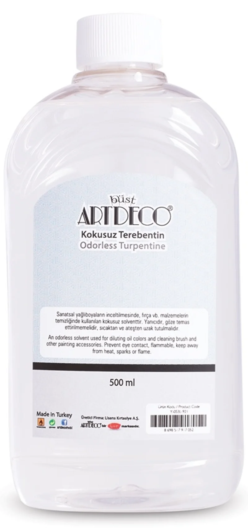 ARTDECO TEREBENTİN KOKUSUZ 500 ML Y-053L-921