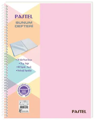KESKİN SUNUM DEFTERİ PASTEL 22,5x29,7 80 YP. KARELİ 353402-99