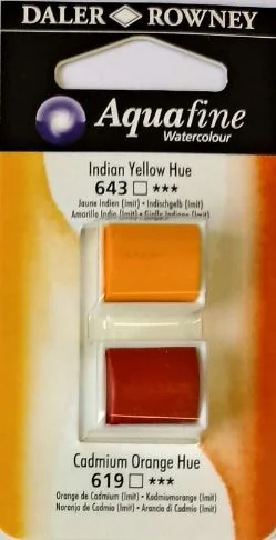 DALER ROWNEY SULU BOYA TABLET H/P SET 03 131017003 INDIAN YELLOW HUE/CAD ORANGE HUE